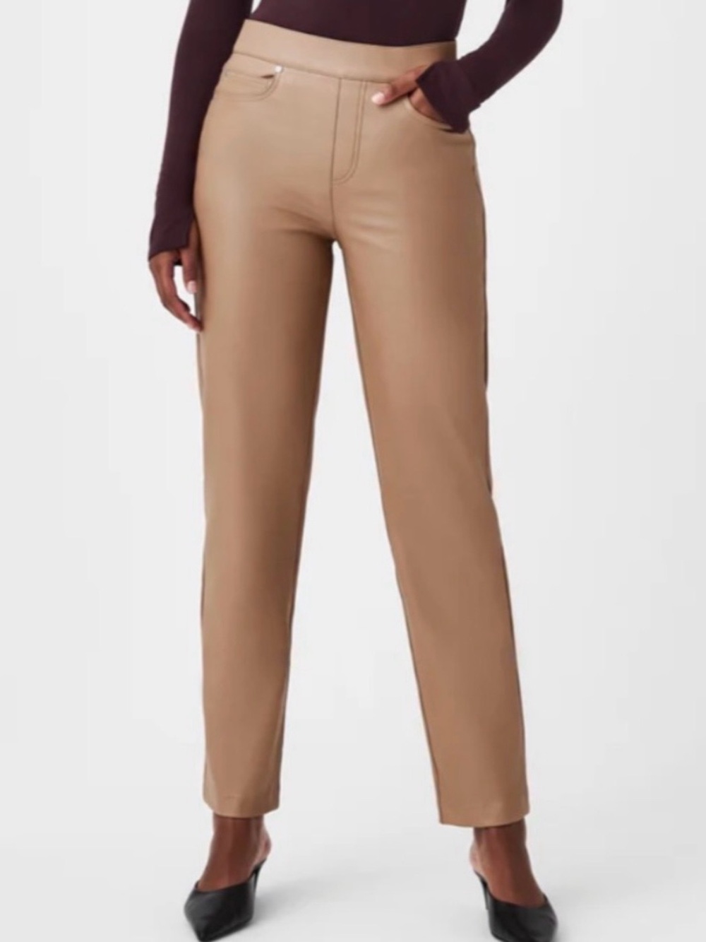Spanx Faux-Leather Straight Leg Pants